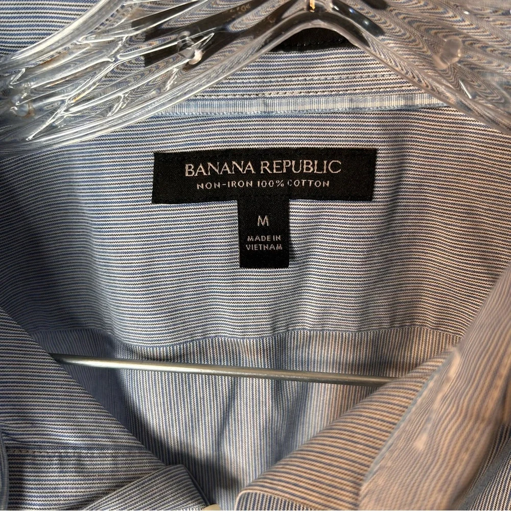 Banana Republic Men’s Slim Fit Non-Iron 100% Cotton Blue Shirt Button-up Size M